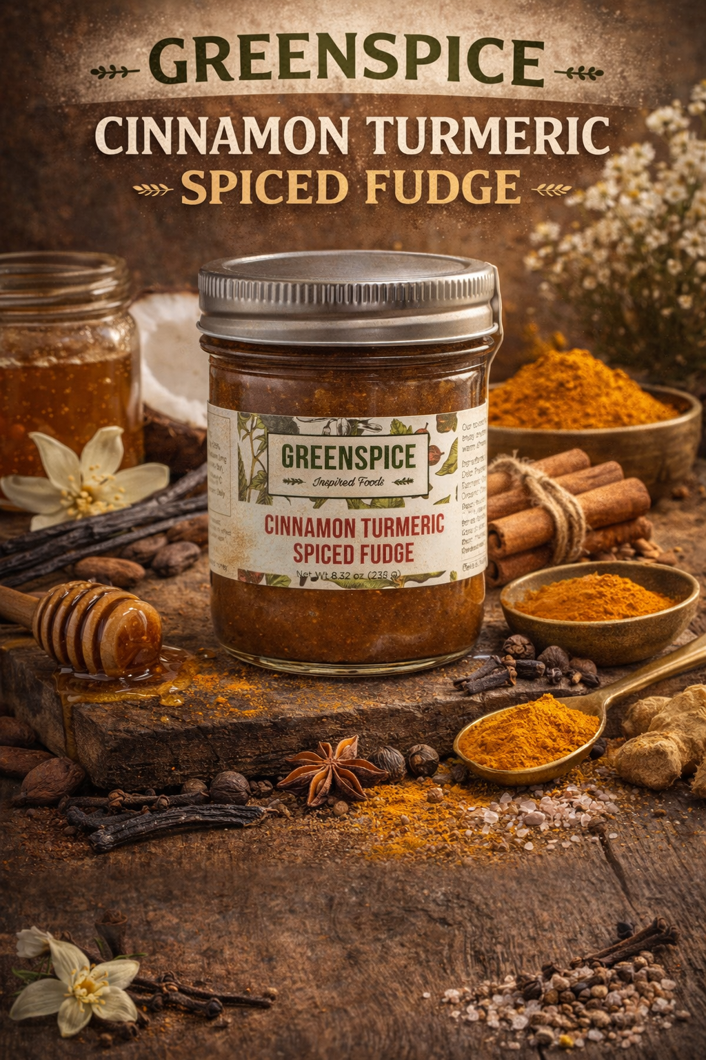 CINNAMON TURMERIC SPICED FUDGE – GREENSPICE Inspired Foods